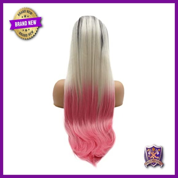 Synthetic Lace Front Wig 28 Inch Straight Heat Resistant Heavy Density main image 6